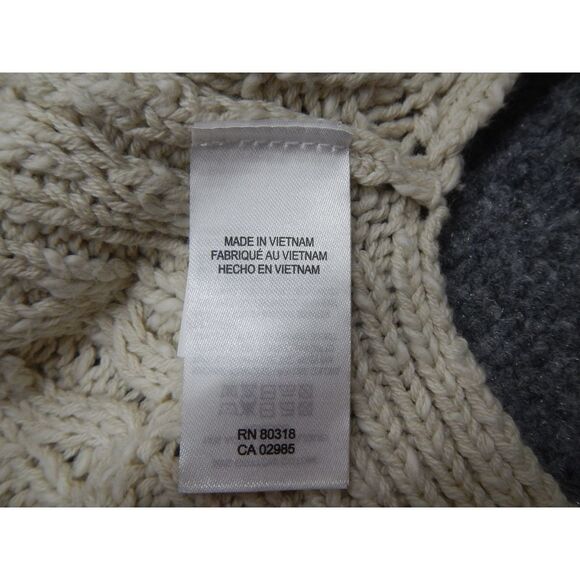 Lucky Brand Cable Knit Cardigan Women's Medium Cream Button-Up Sweater Heavy NWT - Picture 7 of 16